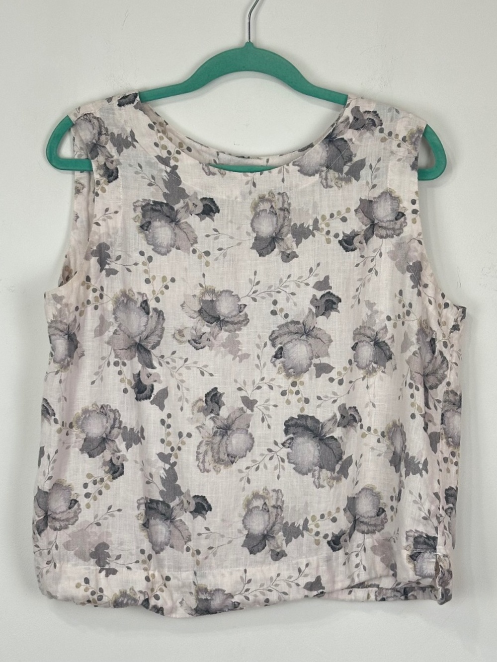 Cutloose Womens Linen Floral Tank Top M Boho Beach Summer